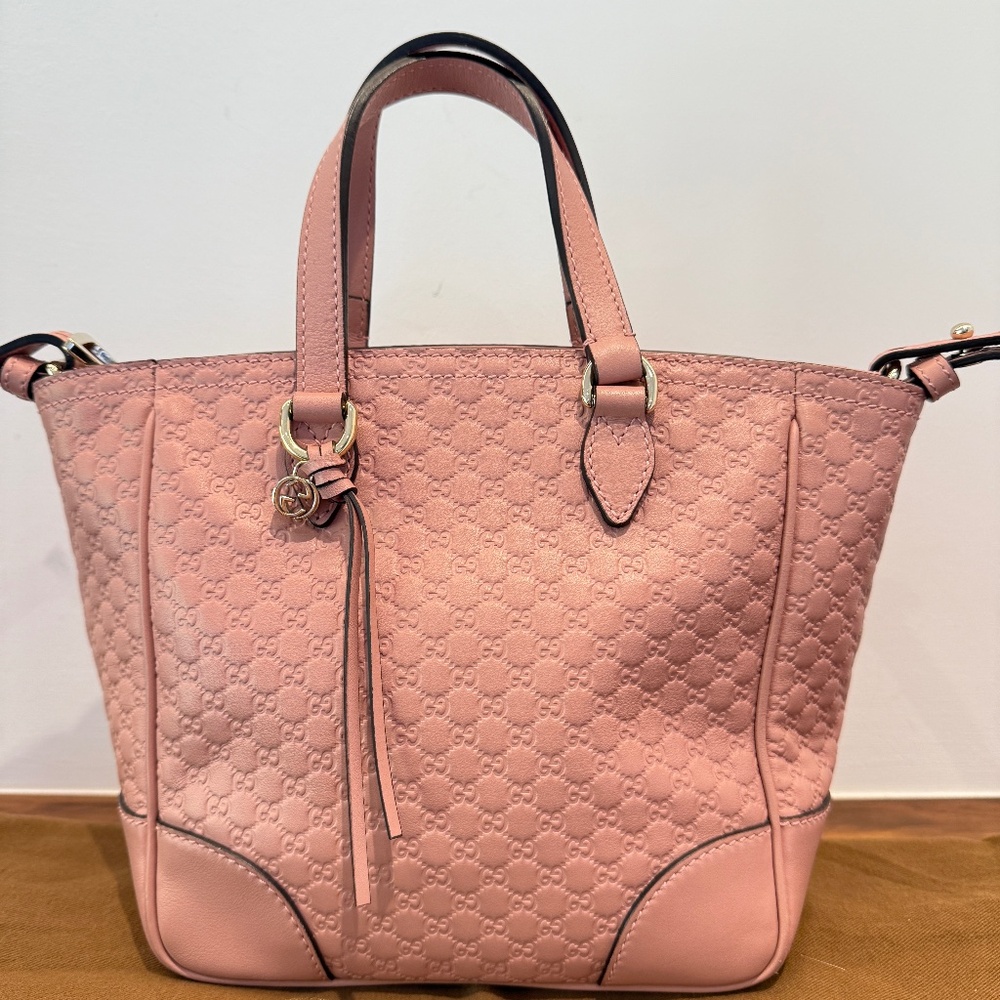 Microguccissima Small Bree Tote in soft pink